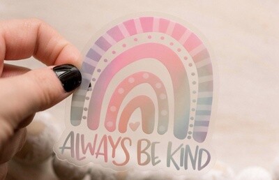 Always Be Kind Pastel Rainbow Sticker
