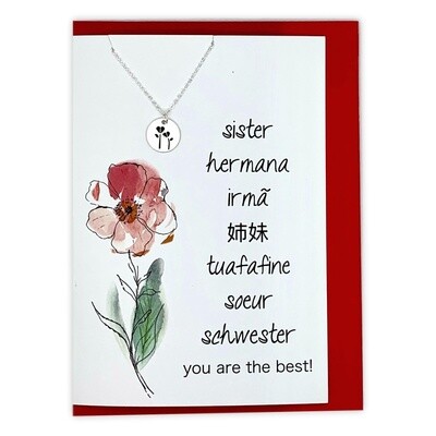 Sister You Are The Best! Card &amp; necklace