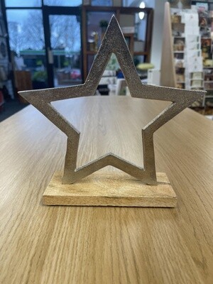 Metal Star Table Top Star Decoration SILVER