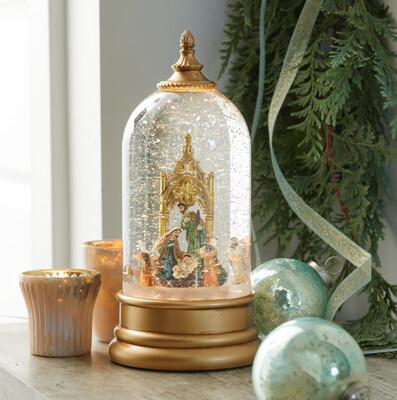 Holy Family with Rotating Wise Men Snow Globe