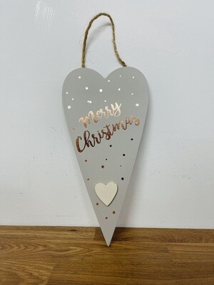 Merry Christmas Double Heart Plaque