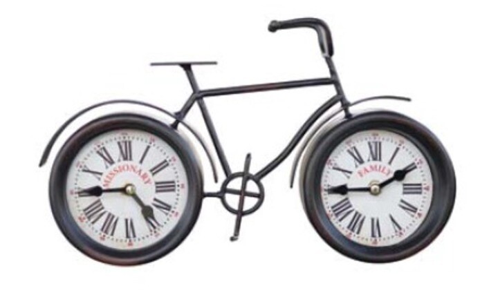 Missionary Bicycle Clock (Black)