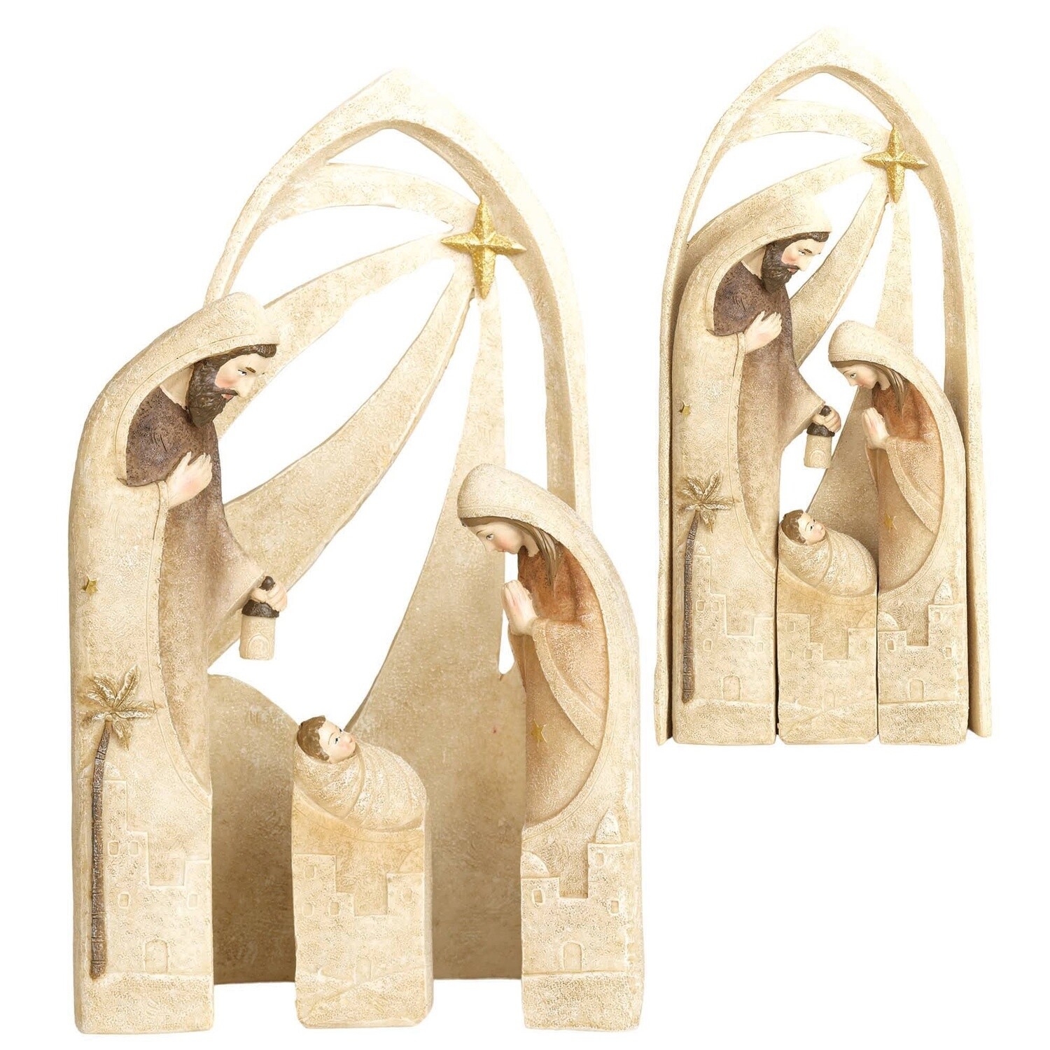4 PIECE NATIVITY NESTED HOLY FAMILY