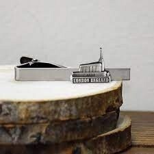 London England Temple Tie Bar. Antique Silver