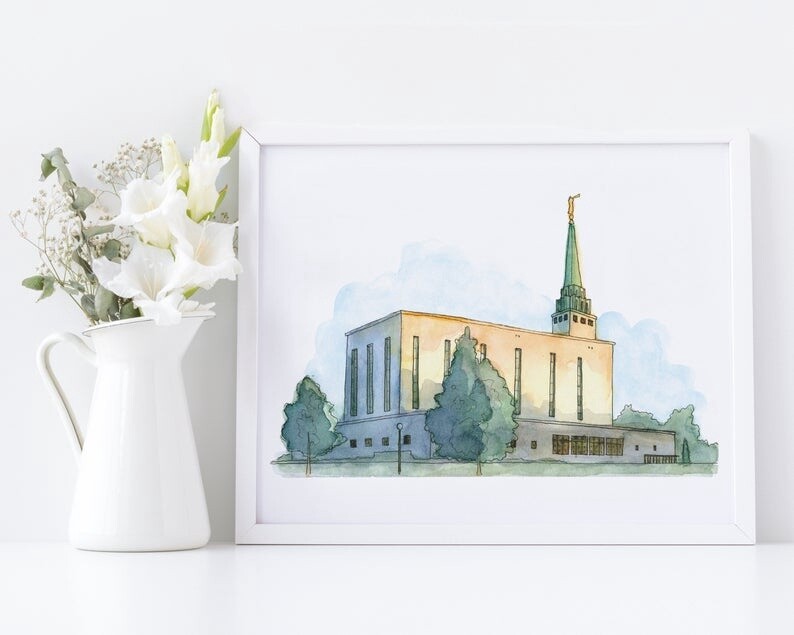 London Temple 6&quot;x 8&quot; Print - Castel Arts Print Only
