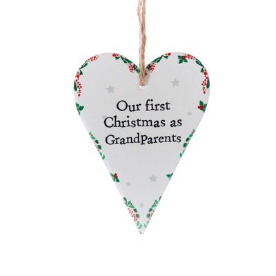 Ceramic Grandparents Hanging Heart