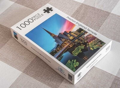 Preston England Temple Portrait 1000 Jigsaw Puzzle by Jonathan Ellison