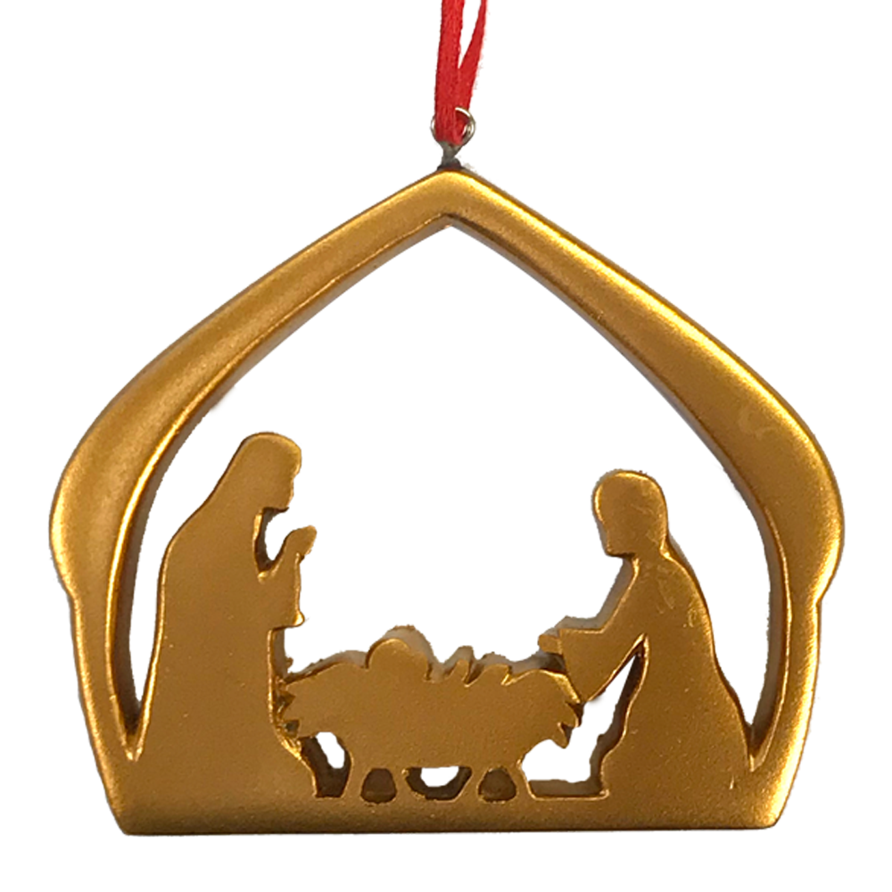 Holy Family Gold Ornament