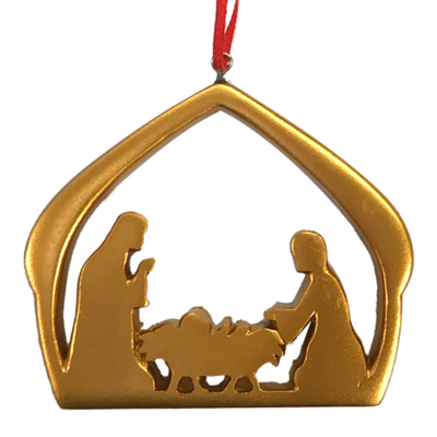 Holy Family Gold Ornament