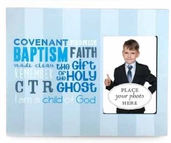 Blue Stripes Baptism Frame