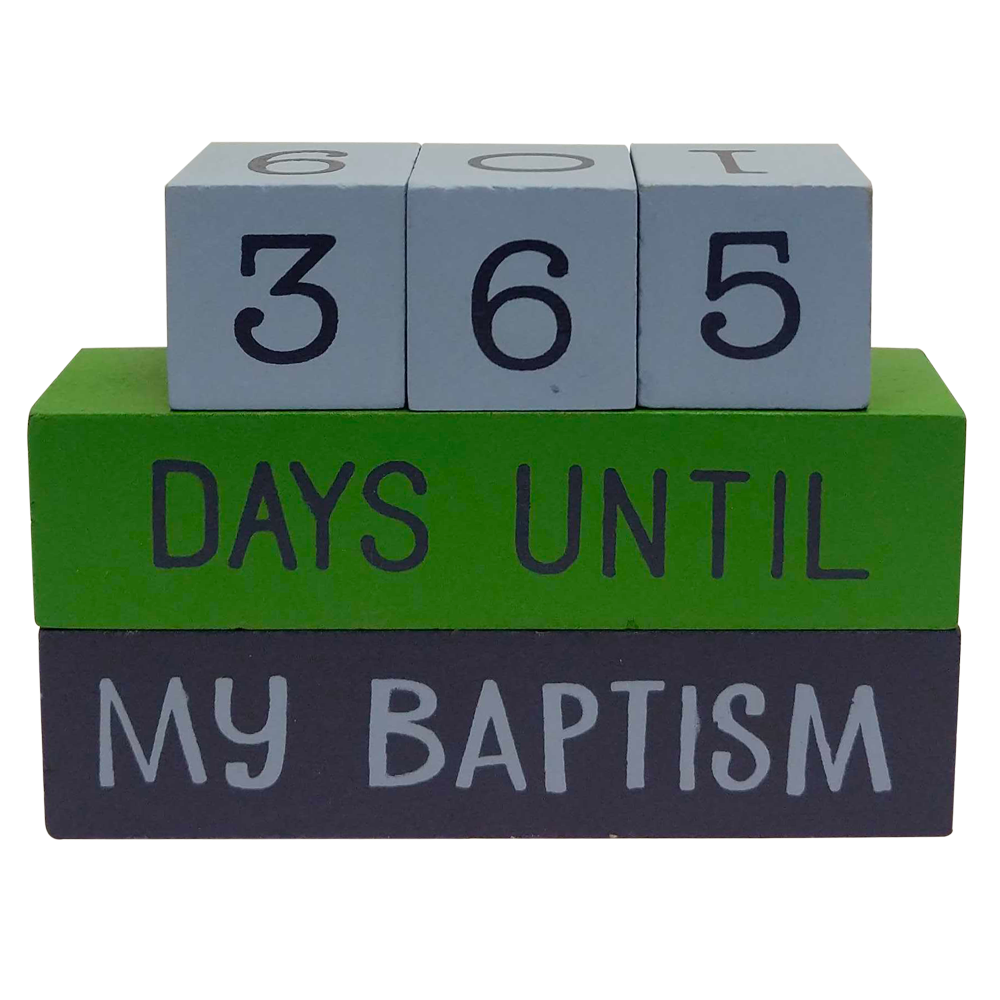 Baptism Countdown Block Set (Greens)