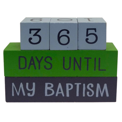 Baptism Countdown Block Set (Greens)