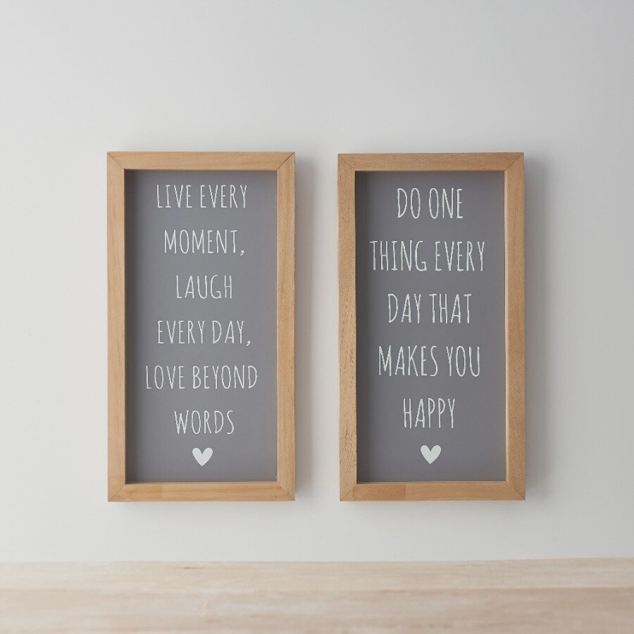 Live Every Moment, Laugh Every Day, Framed Quote Sign,