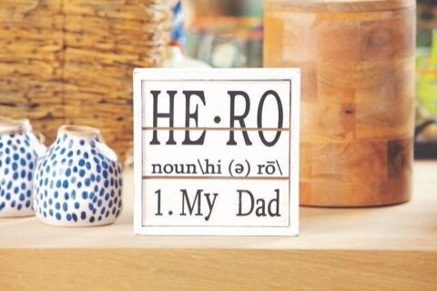 HERO MY DAD ACCENT WOOD WHITE 6 INCH