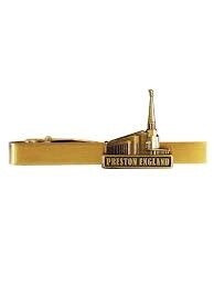 Preston England Temple Tie Bar. Antique Gold