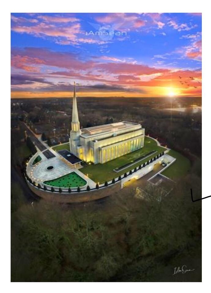 A3 Unframed Print - Preston England Temple Arial Photo