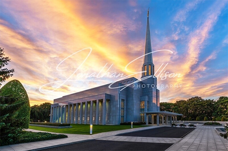 Preston Temple Side View, by Jonathan Ellison. A5 Print