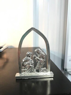 Pewter Handmade Nativity Figurine - Nativity with Arch