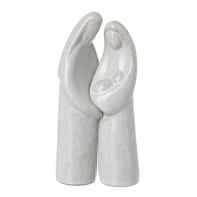 Speckled White Ceramic Nativity Set