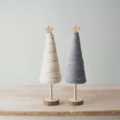 Wooden and Woollen Tree Decorations, 30cm