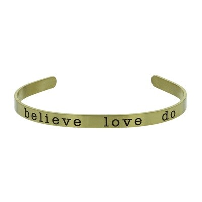 Believe, love, Do Cuff Bracelet