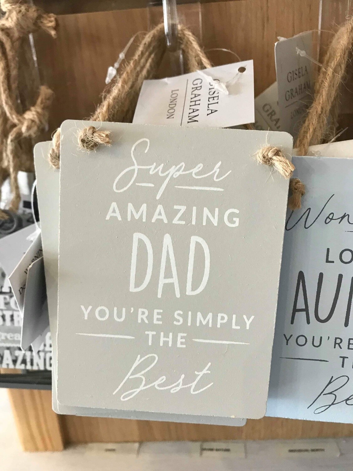 Grey wood Super Amazing Dad