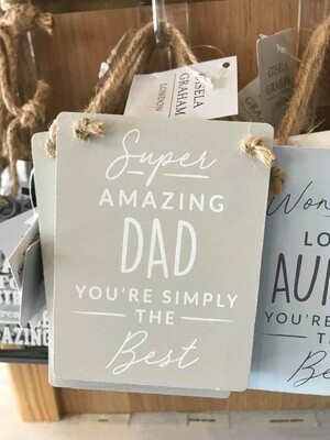 Grey wood Super Amazing Dad