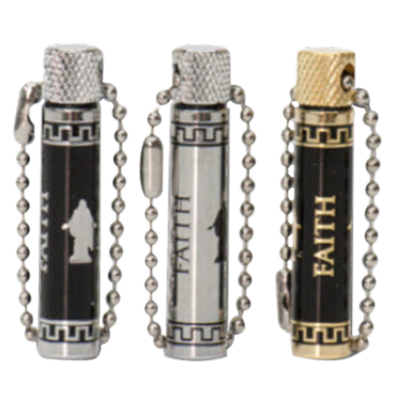 Oil Vial, Christus &amp; Faith, Black &amp; Silver