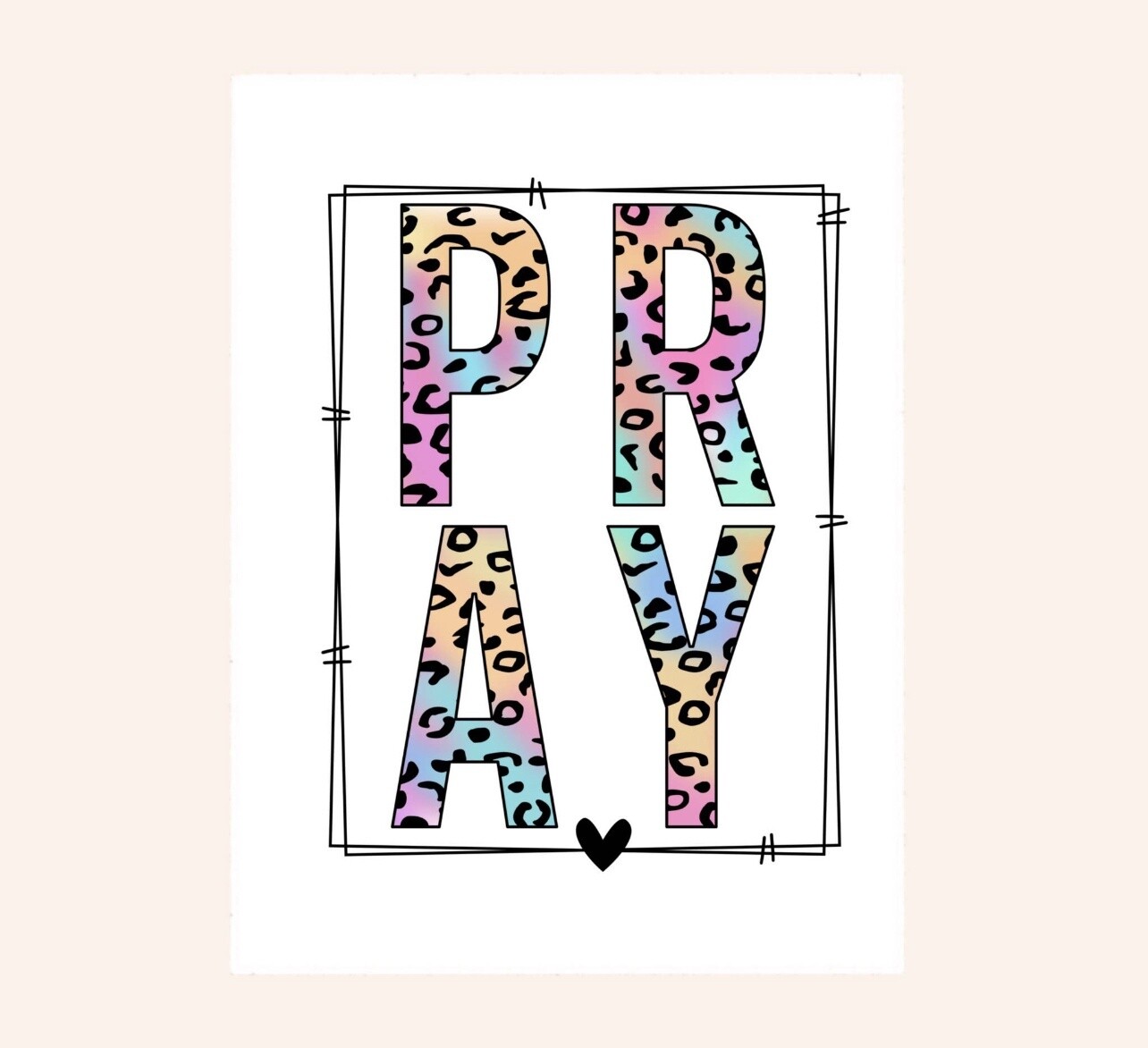 Pray Leopard, Clear Vinyl Sticker 3 inch
