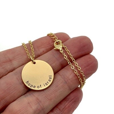 Hope of Israel Necklace &amp; Card, Metal: Gold