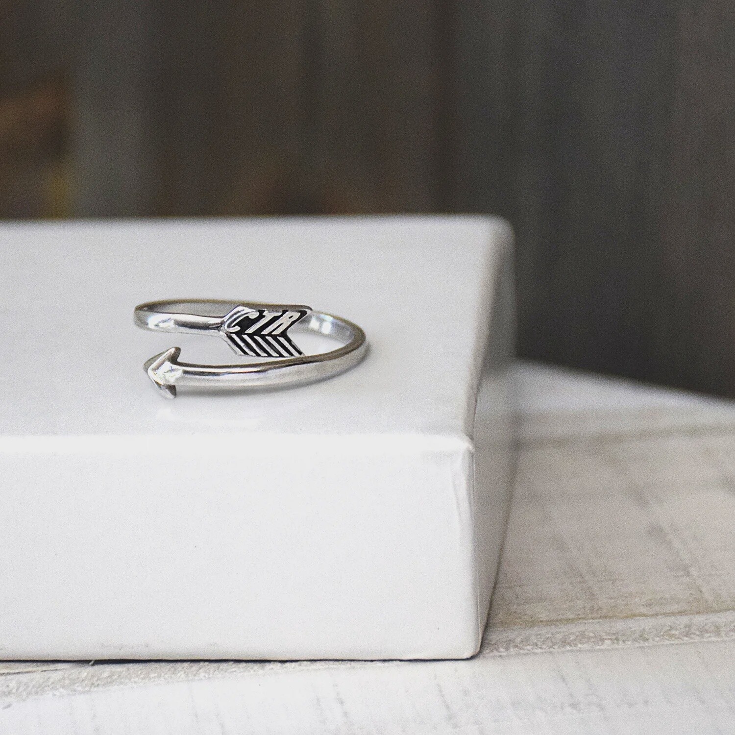 CTR DESIGNER ARROW RING - STAINLESS STEEL, Ring Size: 5