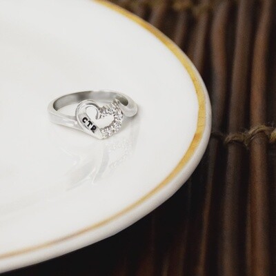 SWEETHEART CTR RING - STERLING SILVER