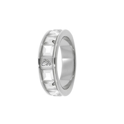 CTR Ring ““Glimmer” Stainless Steel with White CZ Stones