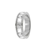 CTR Ring ““Glimmer” Stainless Steel with White CZ Stones, Ring Size: 5