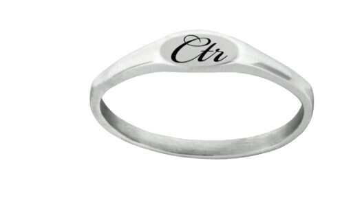 “Pixi” Stainless Steel CTR Ring Flat Top, Ring Size: 5
