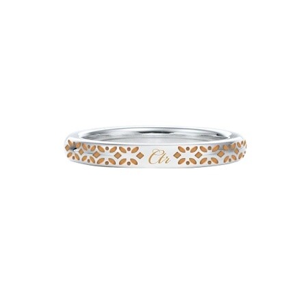 #194 CTR Ring “Solstice” Stainless Steel with Rose Gold Inlay, Ring Size: 5