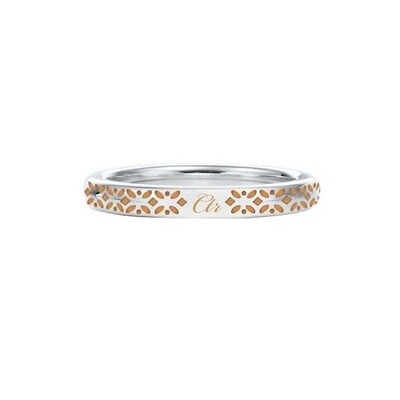 #194 CTR Ring “Solstice” Stainless Steel with Rose Gold Inlay