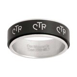 CTR Spinner Ring Black Stainless Steel, Ring Size: 6