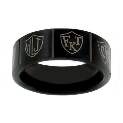 #199 ‘Rosetta Stone” CTR Language Ring - Titanium Ion, Ring Size: 8