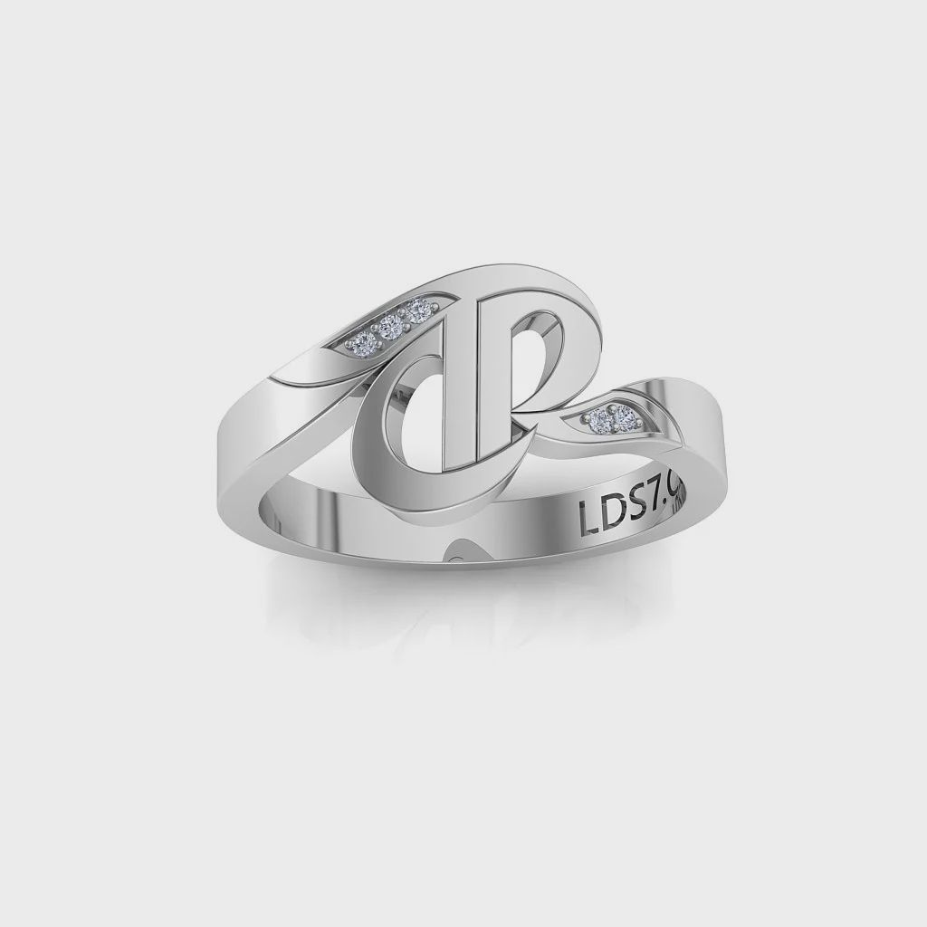 #643 CTR Swirl Ring, Stone-Set, Ring Size: 4
