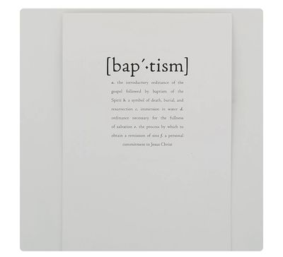 Definition - Baptism - Greeting Card