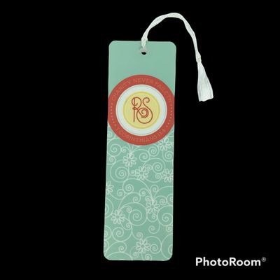 Relief Society Bookmark, Aqua Lace