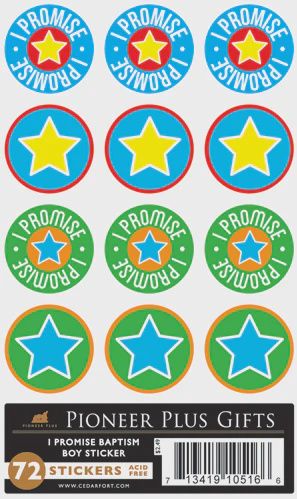 I promise baptism boy stickers
