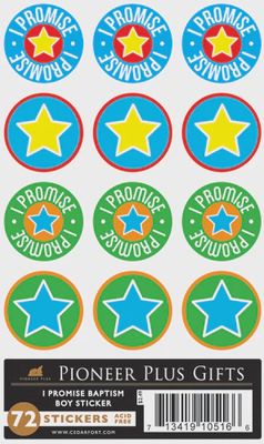 I promise baptism boy stickers