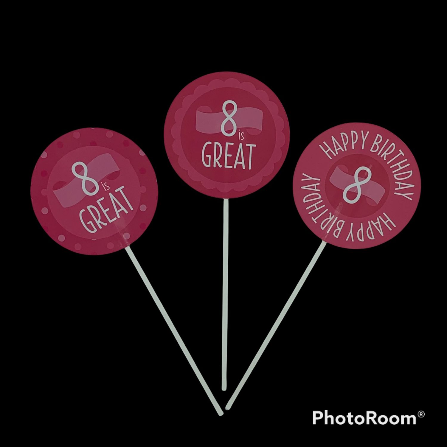 8 is Great - Gift Toppers - Girl