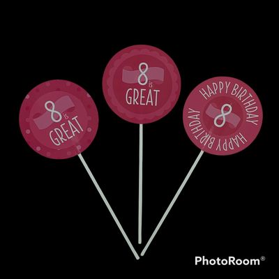 8 is Great - Gift Toppers - Girl