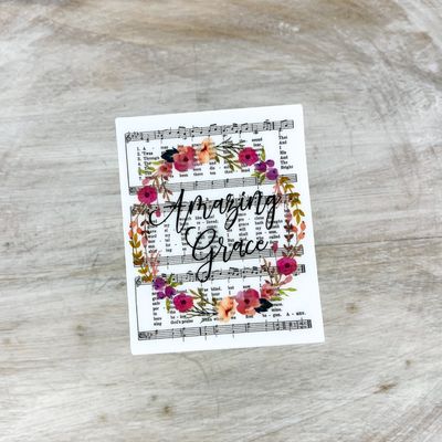 Amazing Grace Christian Vinyl Sticker, 3x3 in