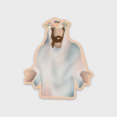 He Is Risen Sticker, Floral Jesus Christ Sticker