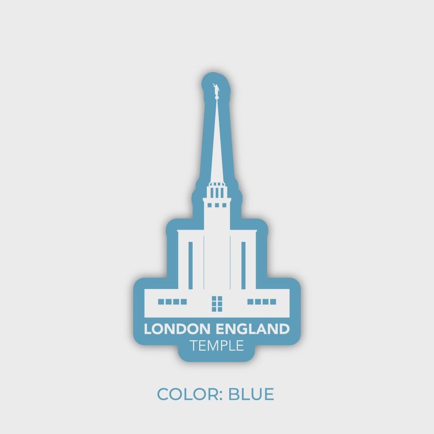 London England Temple Sticker, Lds London England Temple, Colour: Blue