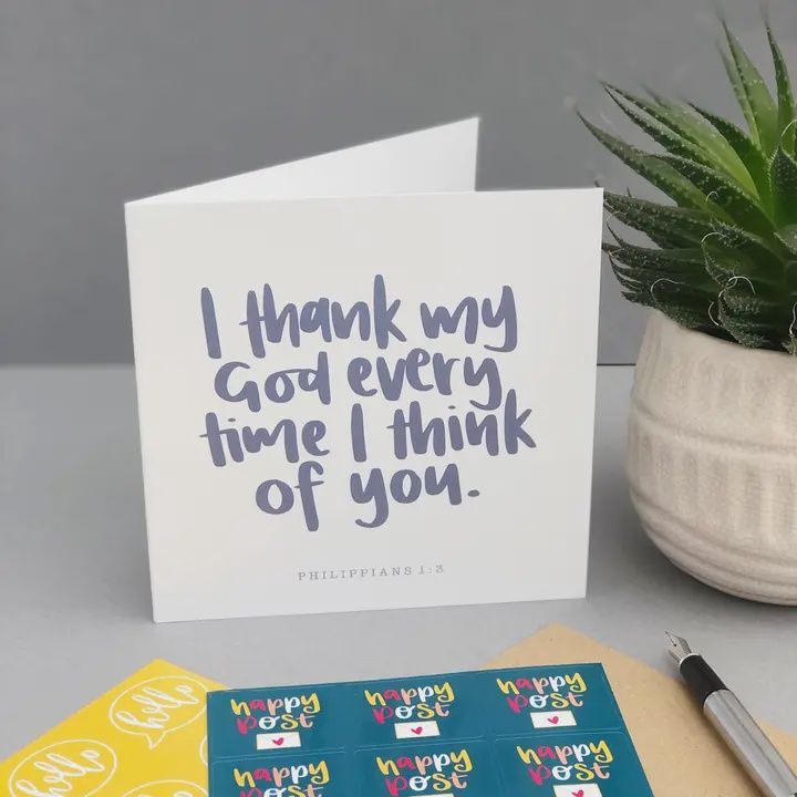 Thankful For You - Philippians 1:3 Card